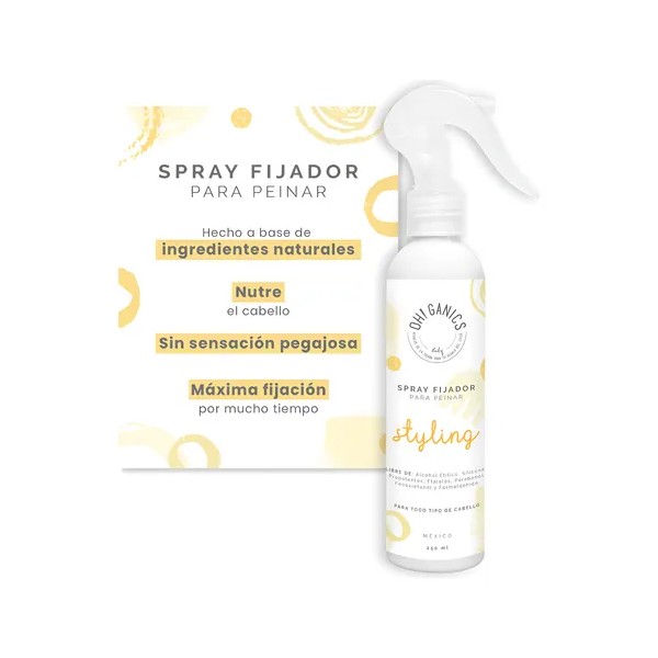 Spray Fijador 250ml Ohganics Bebe Formula Natural Peinar