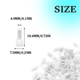 CEEYSEE 100 Pieces Cable End Connectors 0.5-1.0 mm² Fully Insulated Nylon Wire Crimping Caps CE Closed Connectors (DCE1)