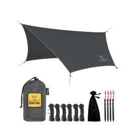 Camping Tarp Waterproof Hammock Cover Shelter Camping Accessories with Tent Pegs and Carry Bag