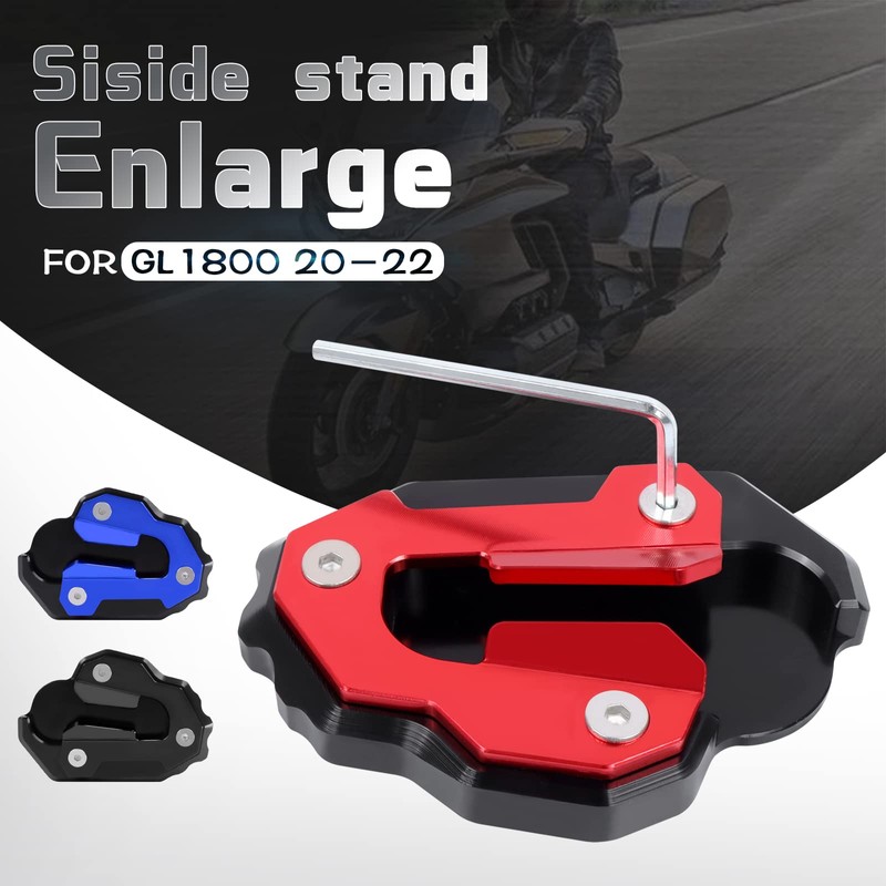 Worldmotop Motorcycle Kickstand Pad Foot Support Enlarger Extension Side Stand