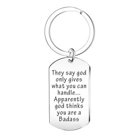Ghloyza Funny Get Well Keychain Gift for Him Her Humor Encouragement Key Ring They Say God Only Gives What You Can Handle After Surgery Gifts