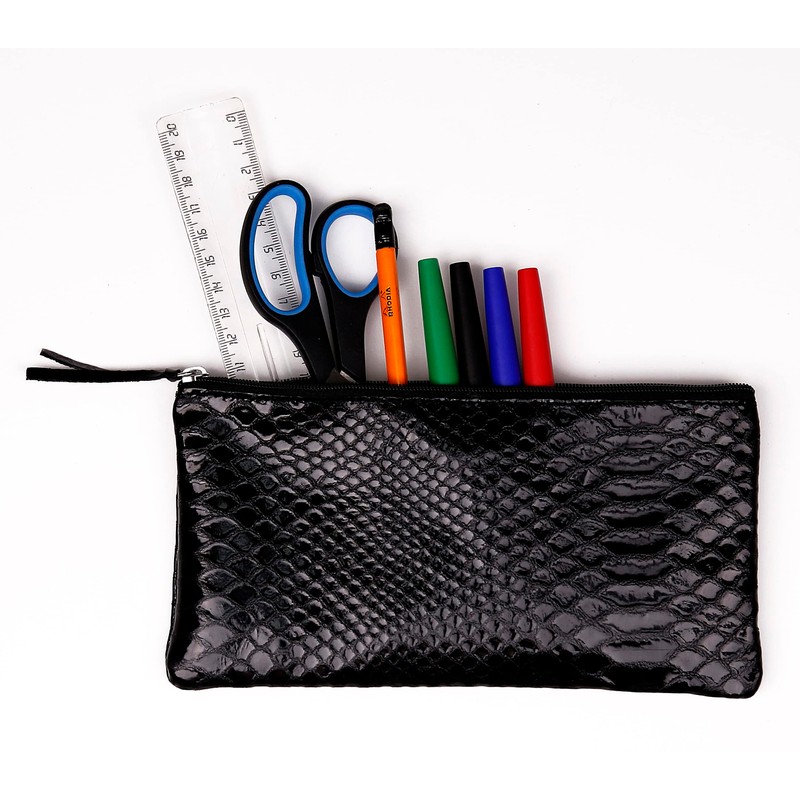 Clairefontaine 410181C Flat Lambskin Pencil Case with Python Pattern 22