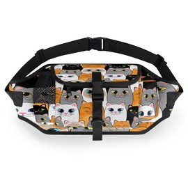 POFATO Cute Siamese Kittens Dog Treat Pouches for Pet Training Waist Belt Dog Treat Bags Training Pouch Clip on with Bottle Holder Portable Kibble Snack Container for Walking