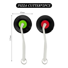2 Pieces Vinyl Record Pizza Cutter, Creative Pizza Cutter, Vintage Record Cutter, Pizza Rotary Cutter, Pizza Oven Accessories, Funny Kitchen Gadgets