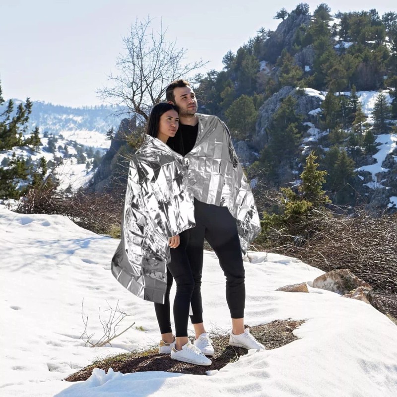 QIO CHUANG Emergency Mylar Thermal Blankets Survival Camping Blanket