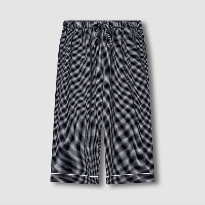 JAJU [JAJU] Men's Cotton Rayon Seersucker 3/4 Sleeve Pajama Set_Light