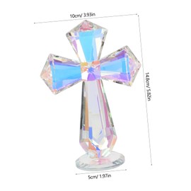 Gatuida Crystal Cross Decorative Catholic Cross Statue Collectible Figurines Decoration Catholic Party Favors Religious Home Decor Christian Decoration Collectible Figurines Glass