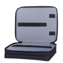 Shulaner 120 Slots Colored Pencil Case with Zipper Closure Pencils Bag Waterproof PU Leather Pen Organizer Storage Holder for Artist (Black)