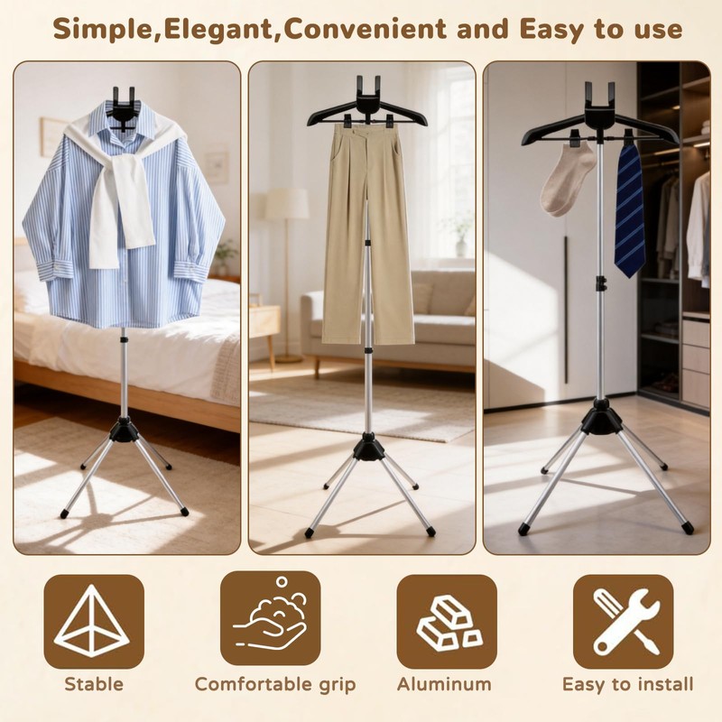 Garment Steamer Rack with Ironing Gloves for Clothes, Foldable Steamer