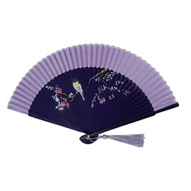 GFM® Bamboo and Silk Handheld Folding Chinese Hand Fans for Summer Weddings Festival Hot Flash (FLSLK-E) (FE-1)