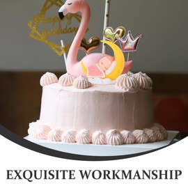 Decoración para tarta de bebé durmiendo, diseño de, adorno para salpicadero de coche, decoración de cumpleaños para guardería, coche, color rosa