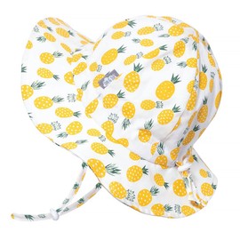 Jan & Jul Grow-with-Me Cotton Sun-Hat for Baby Toddler (M: 6-24 Months, Yellow Pineapple)