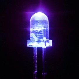 Novelty Place 100 Pieces 5mm Purple UV LED Diode Lights - [Invisible UV] Clear DC 3.2V 20mA Light Emitting Diode LED Bulbs - DIY Science Project Electronic Components