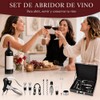 Set Abridor de Vino con 10 Accesorios, Caja Negra, Sacacorchos