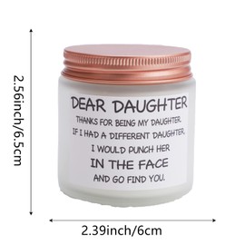 Dear Daughter Gifts from Mom and Dad - Mothers Day & Birthday Gifts, Candle for Graduation, Wedding, Christmas