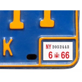 1966 New York Registration, License Plate Sticker, YOM, NY, Tag, DMV