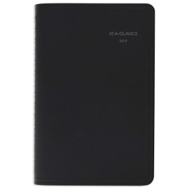 AT-A-GLANCE 760205-18 Weekly/Monthly Appointment Book/Planner, QuickNotes, January 2019 - December 2019, 4-7/8" x 8", Black (760205)