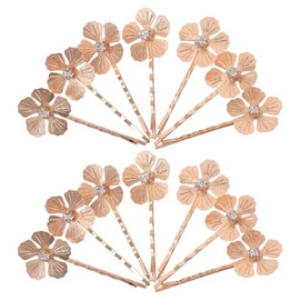 Beavorty 12 Mini Pinzas Para El Pelo Con Flores Doradas Clips Decorativos Para Bodas Accesorios Para Trenzas Y Peinados Elegantes Para Mujeres