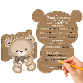 20 Pcs Bear Baby Prediction Cards - Bear Gender Reveal Baby Shower Game Cards, Advice for New Parents, Baby Shower Party Decorations, Gender Reveal Gifts