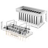 20Pcs Stainless Steel Popsicle Molds and Rack with Brush Square