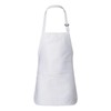 Q-Tees Full-Length Apron with Pouch Pocket - Color: White