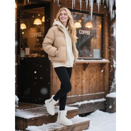 CHARMKING Women's Fleece Lined Thermal Leggings - High Waisted Winter Yoga Pants with Pockets | Cold Weather Compression Tights(White,Medium)