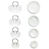 QWORK Rubber Drain Stopper, 8 Pack White Sink Stopper Drain