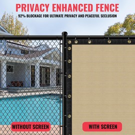 SEALTECH Ultra Heavy Duty 200 GSM Privacy Fence Screen – Non-Recycled Polyethylene Mesh Shade Net with Bindings & Rustproof Grommets - 90% + Blockage Includes Cable Zip Ties. (Beige 6'X50')