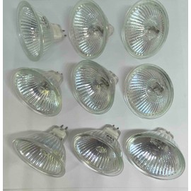 Meetime MR16 Halogen Dichroic Bulbs 12V50w, Halogen Spotlight Bulbs 2 Pin Base, Cool Beam (9 Pack) Plus 1 Free