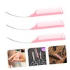 Outanaya 3pcs Pink Curved Rat Tail Combs Parting Tool for
