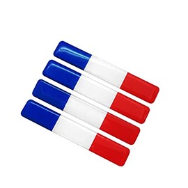 Soft Flexible Epoxy France French Flag Emblem Sticker for Vehicle Car Motorcycle Helmet Home Decoration Pack of 4 90 x 15 mm