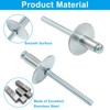 Marvexi 100 Pcs Aluminum Blind Rivet 3/16" x 3/8" Large