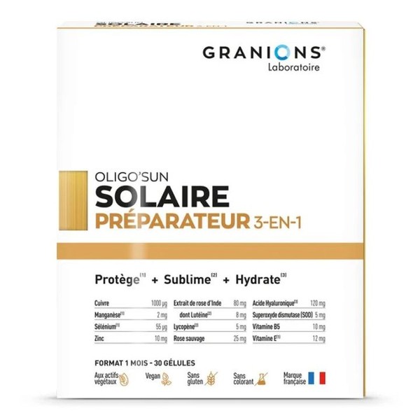 Granions Oligo'sun Préparateur Solaire 3-en-1, box of 30