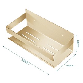 QNIIAED Shower Caddy,Bathroom Shelf Wall Mounted SUS 304 Stainless Steel Heavy Duty Shower Shelf （Brushed Brass Gold 8.7 Inch）