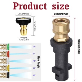 Pressure Washer Adapter Kit 1/4'' Quick Connect Nozzle, Compatible with Karcher Pressure Washer Models, Easy Attachment for Various Accessories