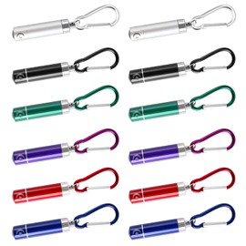 Yuragim 12 Pieces Mini Torch Key Chain, Children's Mini LED Torch Colourful Aluminium Small Hand Lamp, Portable Mini Torch Gifts for Outdoors, Camping, Party Bags, Children's Birthday Parties