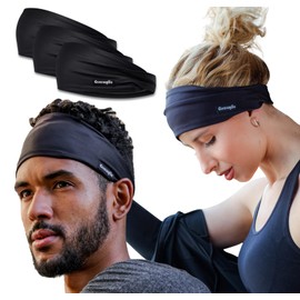 Sweatband for Men and Women - Unisex Non Slip Headband That Wicks Moisture and Eliminates Excess Sweat - Durable & Long-Lasting - Running, Sports, Football, Triathlons, Construction, Yoga, Gym