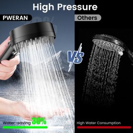 Filtered Shower Head with Handheld, High Pressure 4 Spray Mode Showerhead with Filters, Water Softener Filter Beads for Hard Water with ON/OFF Switch for Pets Bath-Remove Chlorine (Matte Black)