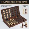 2 in 1 Magnetic Wooden Chess and Checkers Board Game