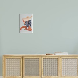 Stupell Industries Woman Obscured By Sun Hat Summer Beach Portrait Wood Wall Art, Design By Amelia Noyes