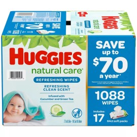 Undisclosed Huggies Natural Care Baby Wipe Refill, Refreshing Clean (1,088 Count)