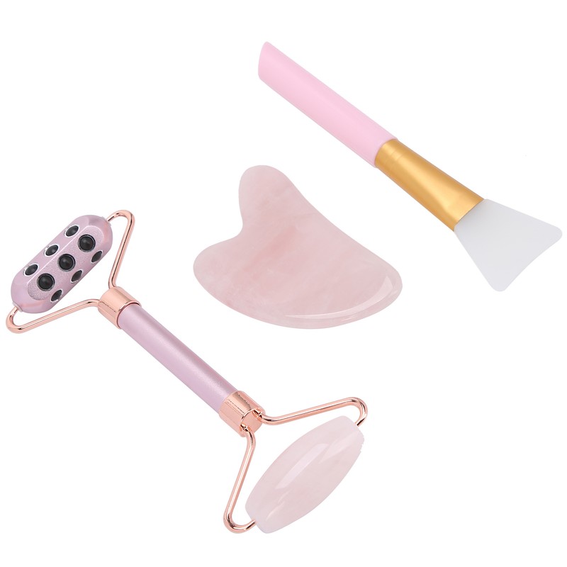 Face Roller Massager Gua Sha Board Mask Brush Set Beauty