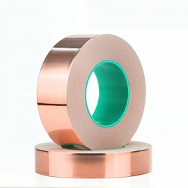 Double-Sided Copper Foil Tape - 10M x 50MM Conductive EMI Shielding Tape for Electrical Repairs, Guitar Shielding, Paper Circuits, and Crafts