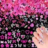 Umillars 650Pcs 3D Heart Star Butterfly Nail Rhinestones Gems Charms