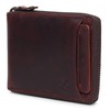 FOXHACKLE Men’s Zipper Leather Wallet with Detachable Card Case |