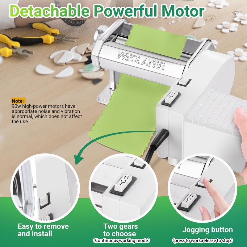 WECLAYER Electric Polymer Clay Press Machine Set,Dual Mode Clay Roller