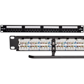 Allen Tel Products AT55B-PNL-24 24 Ports, 568A / 568B Wiring, 1 Rack Unit, 110 Termination Category 5e Patch Panel