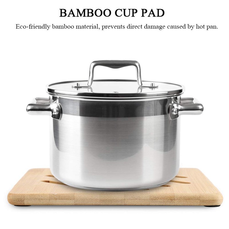 Bamboo Trivet Mat, Wood Hot Pads Square Heat Resistant Trivet