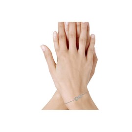Les Poulettes Jewels - Silver Rhodium Infinity Bracelet and Rhinestones