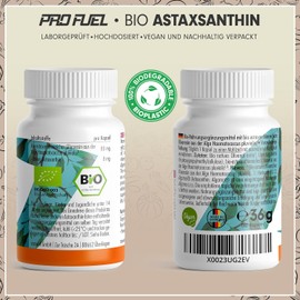 Organic Astaxanthin Capsules 60x - Astaxanthin High Dose & Organic - 8 mg Astaxanthin per Capsule - Algamo® Premium Astaxanthin from the Blood Rain Algae (Haematococcus Pluvialis) - Laboratory Tested